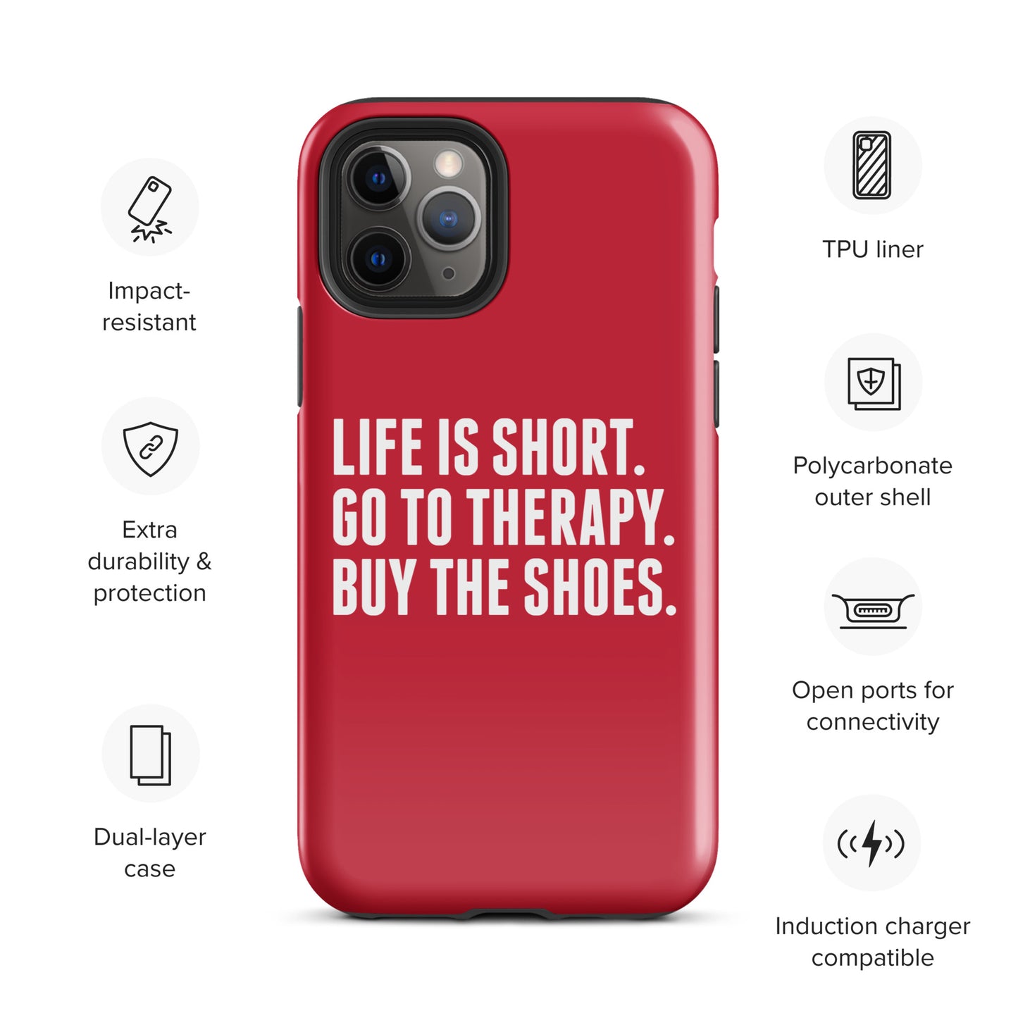 Life is Short Tough Case for iPhone® (Red)