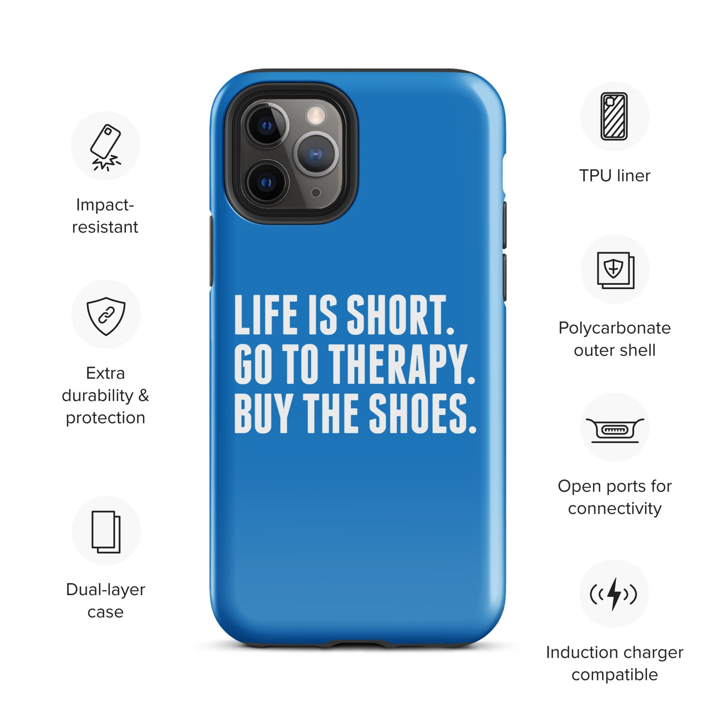 Life is Short Tough Case for iPhone® (Blue)