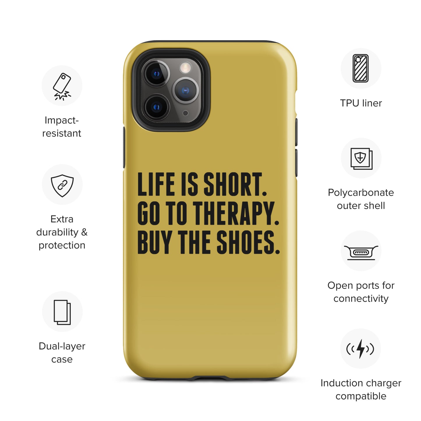 Life is Short Tough Case for iPhone® (Gold)
