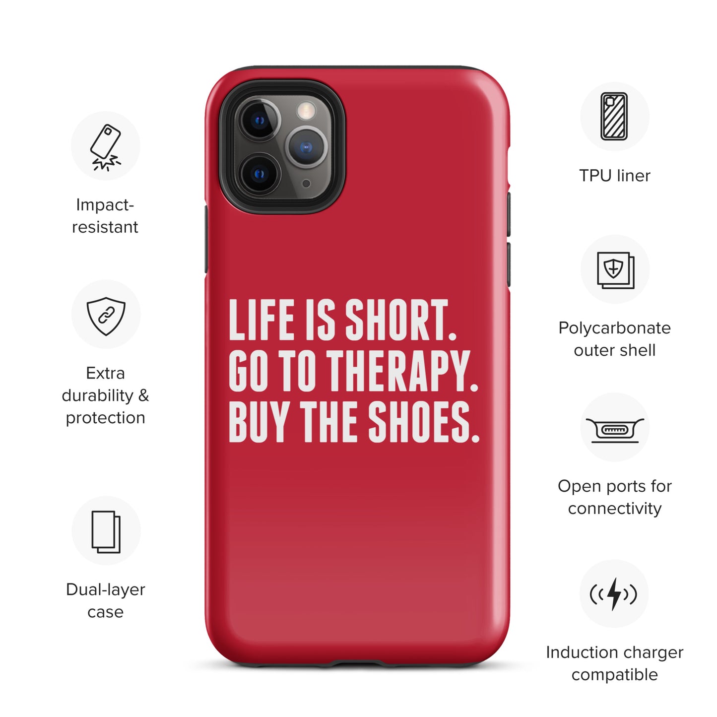 Life is Short Tough Case for iPhone® (Red)
