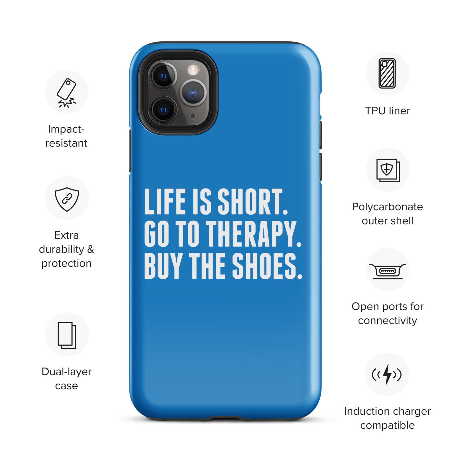 Life is Short Tough Case for iPhone® (Blue)