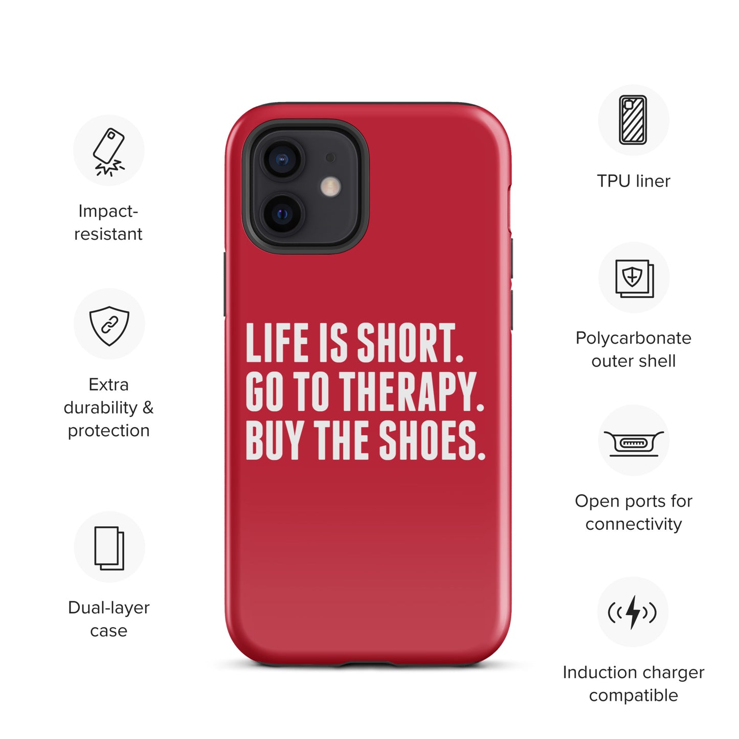 Life is Short Tough Case for iPhone® (Red)