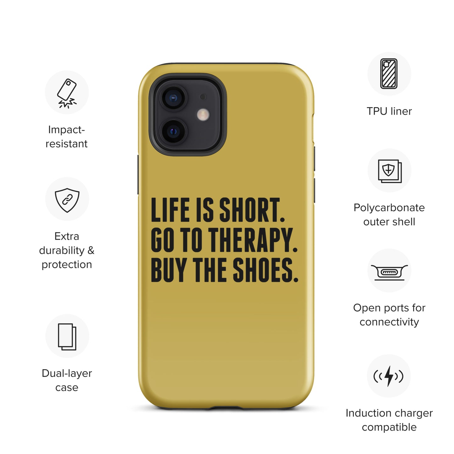 Life is Short Tough Case for iPhone® (Gold)