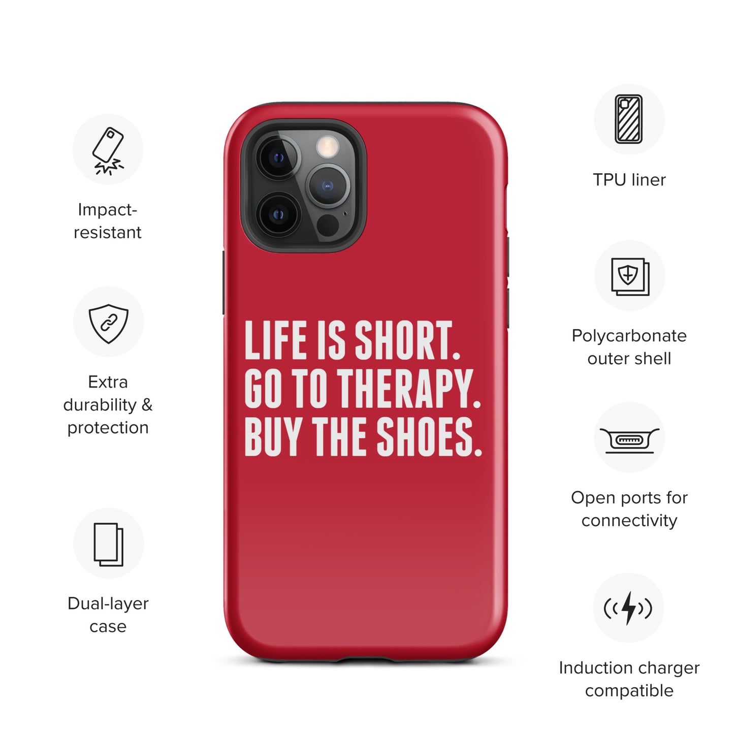 Life is Short Tough Case for iPhone® (Red)