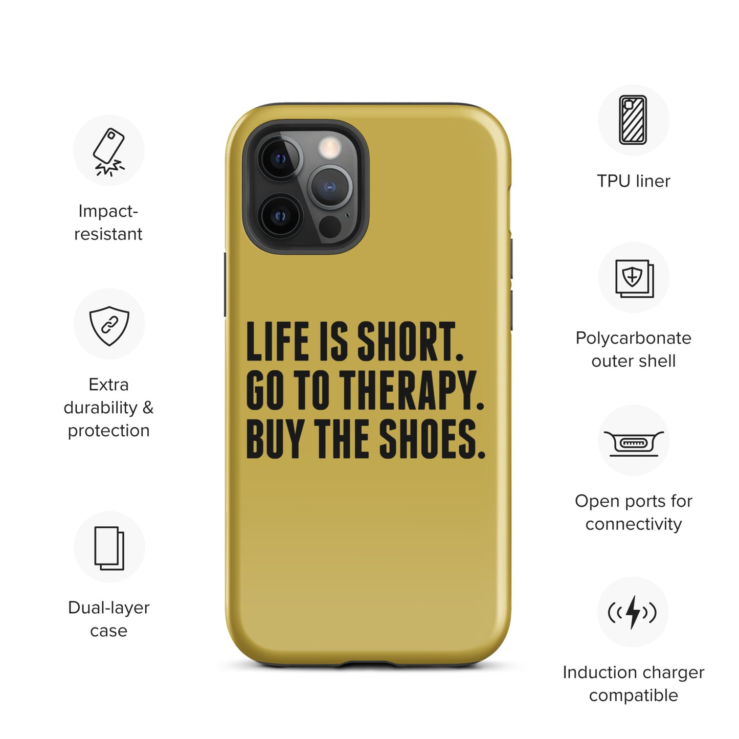 Life is Short Tough Case for iPhone® (Gold)