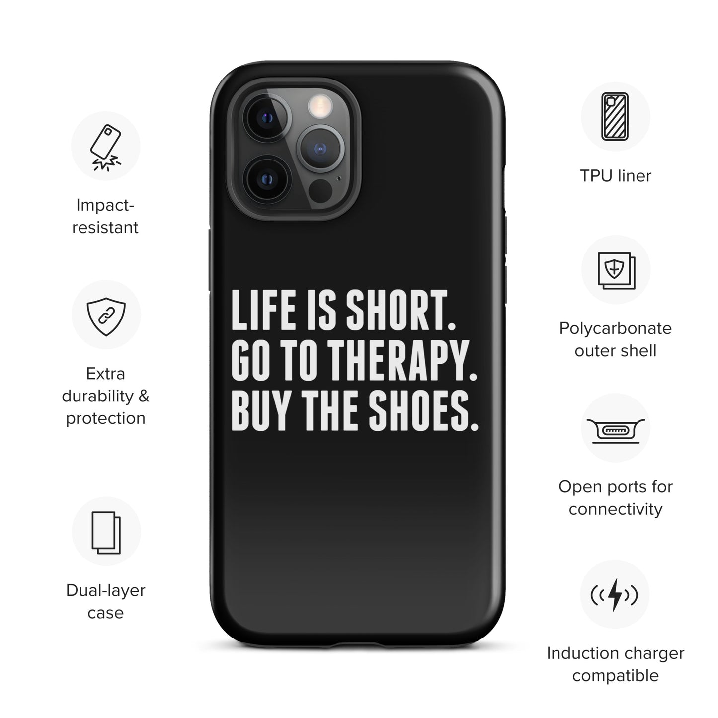 Life is Short Tough Case for iPhone® (Black)
