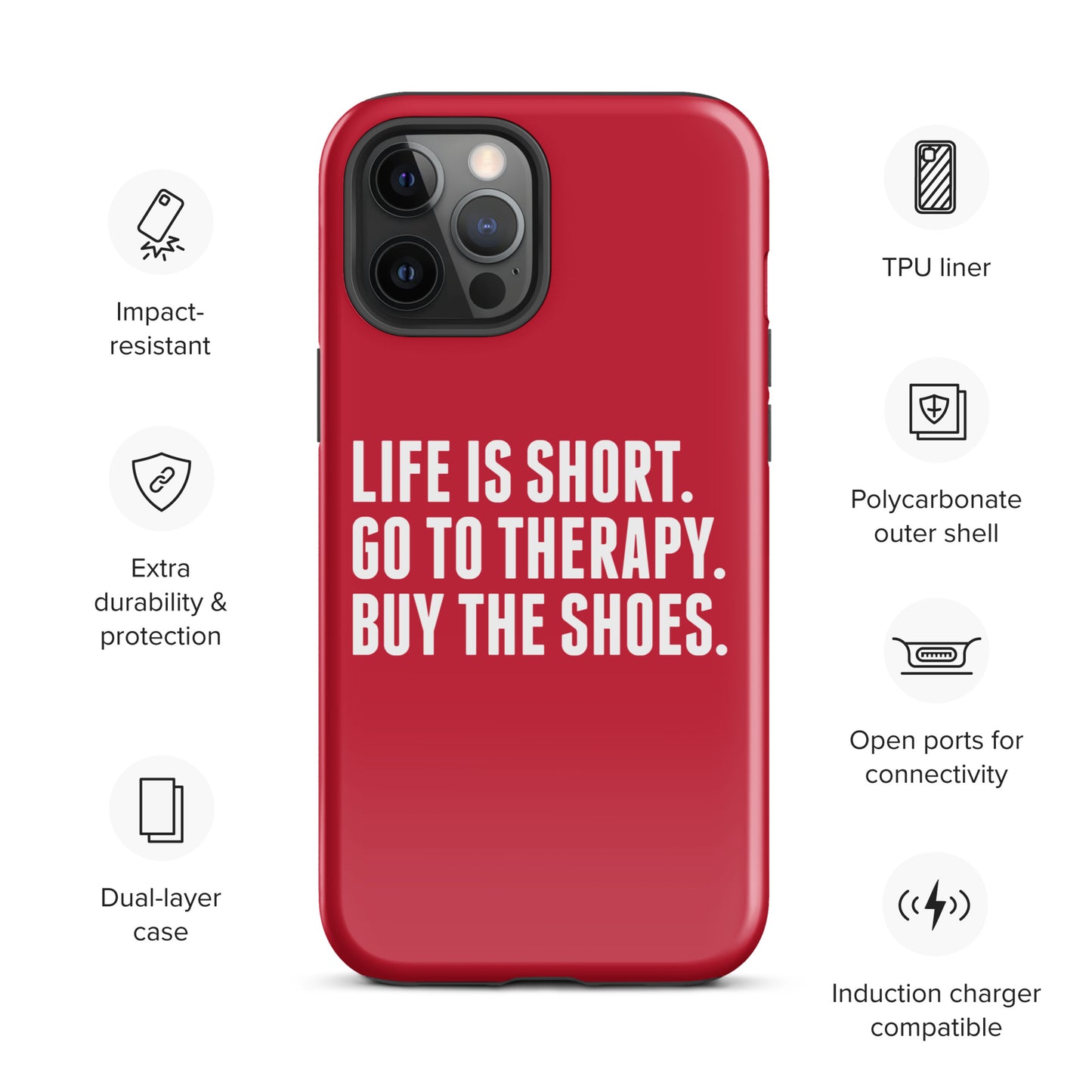 Life is Short Tough Case for iPhone® (Red)