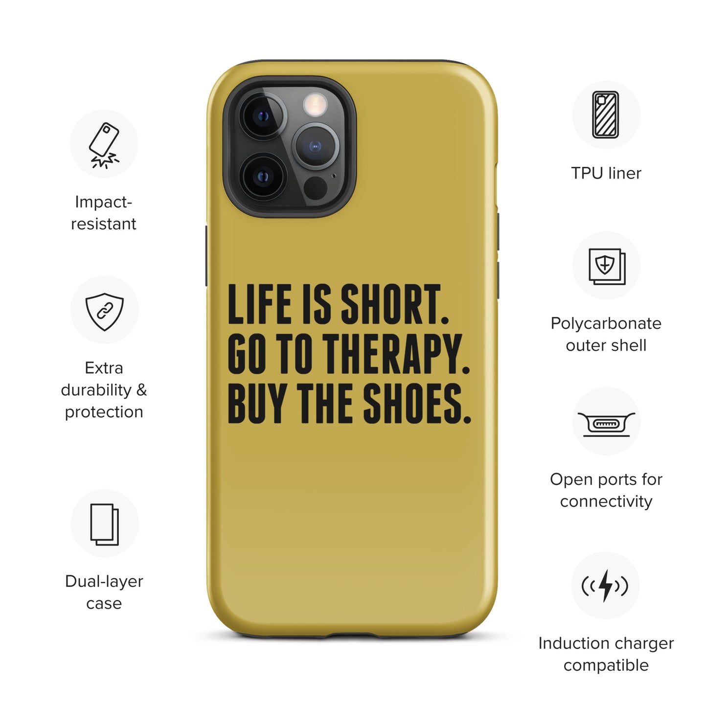 Life is Short Tough Case for iPhone® (Gold)