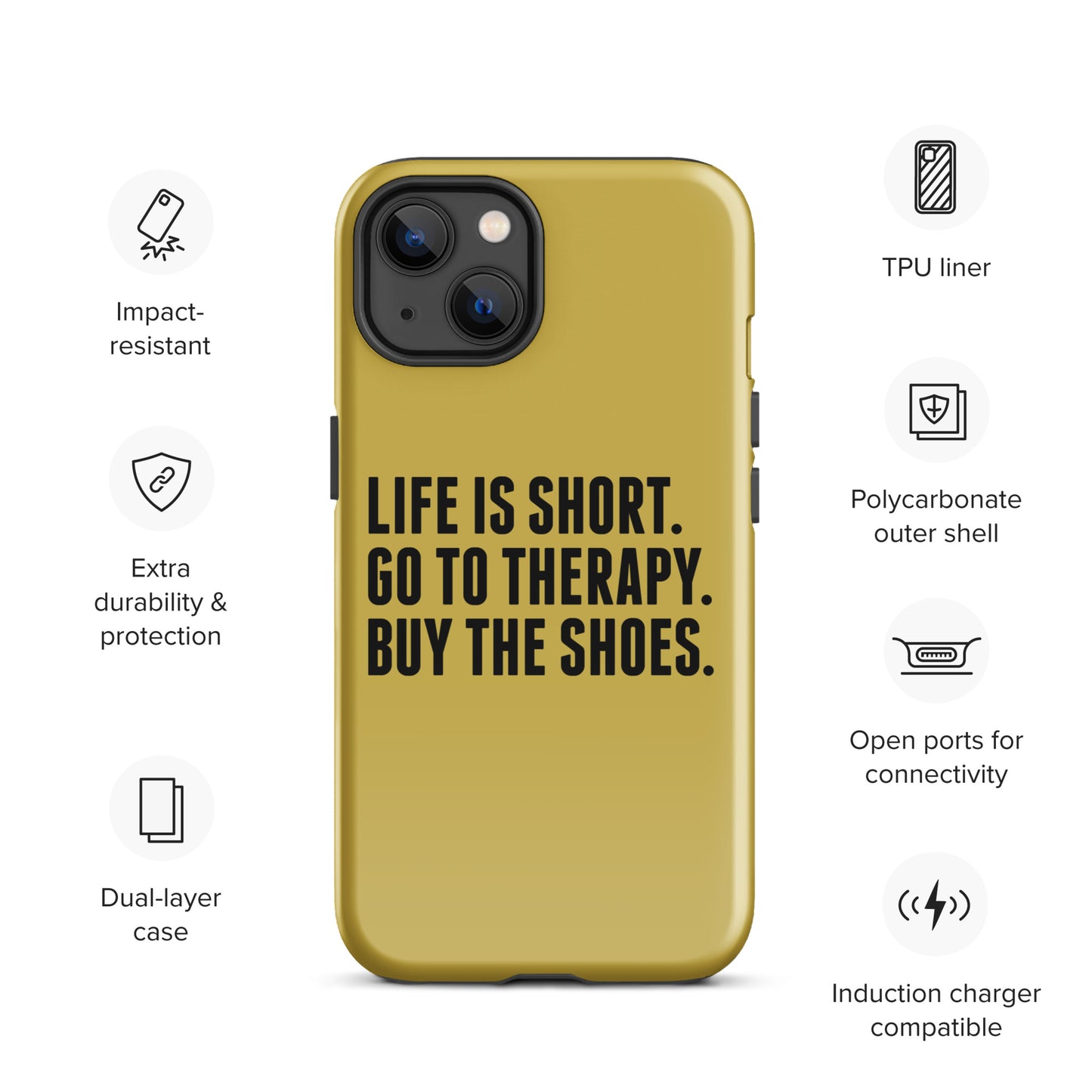 Life is Short Tough Case for iPhone® (Gold)