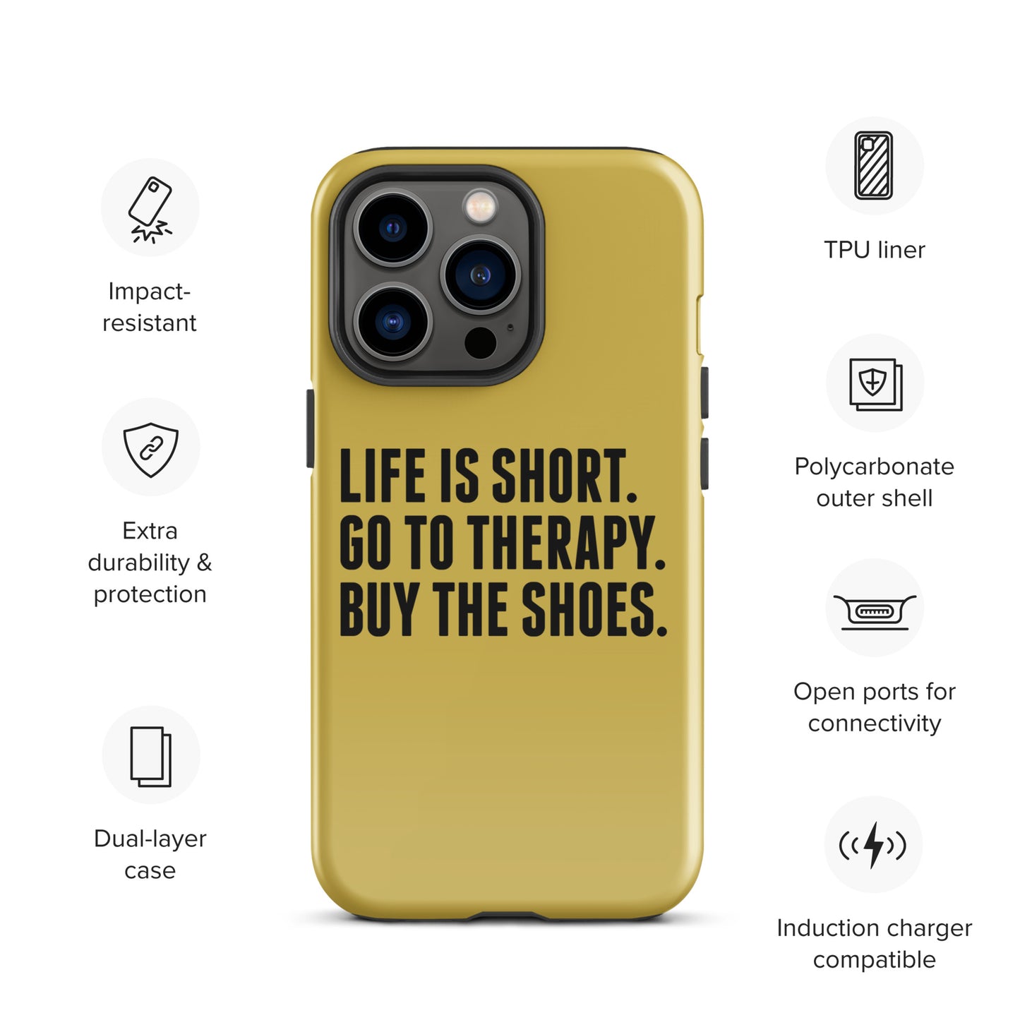 Life is Short Tough Case for iPhone® (Gold)
