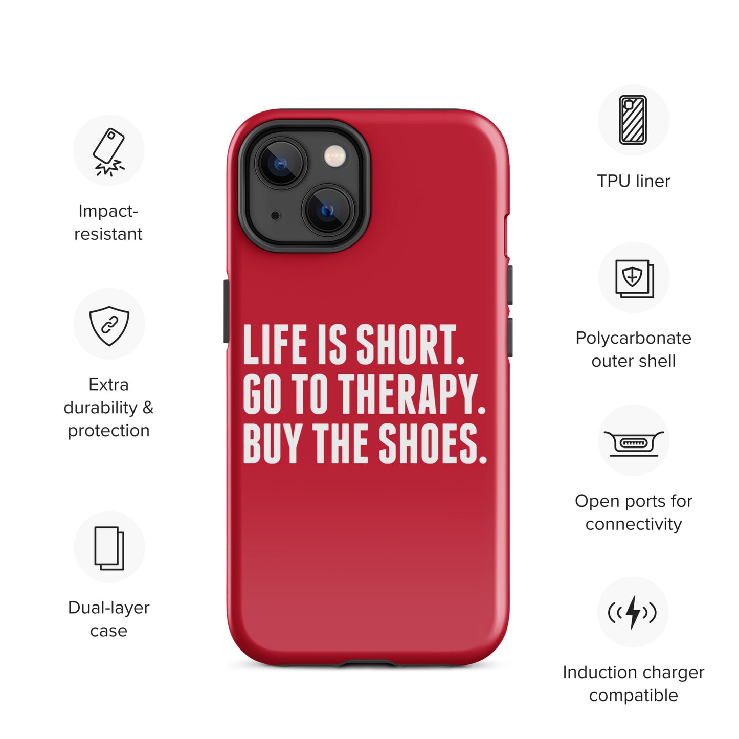 Life is Short Tough Case for iPhone® (Red)