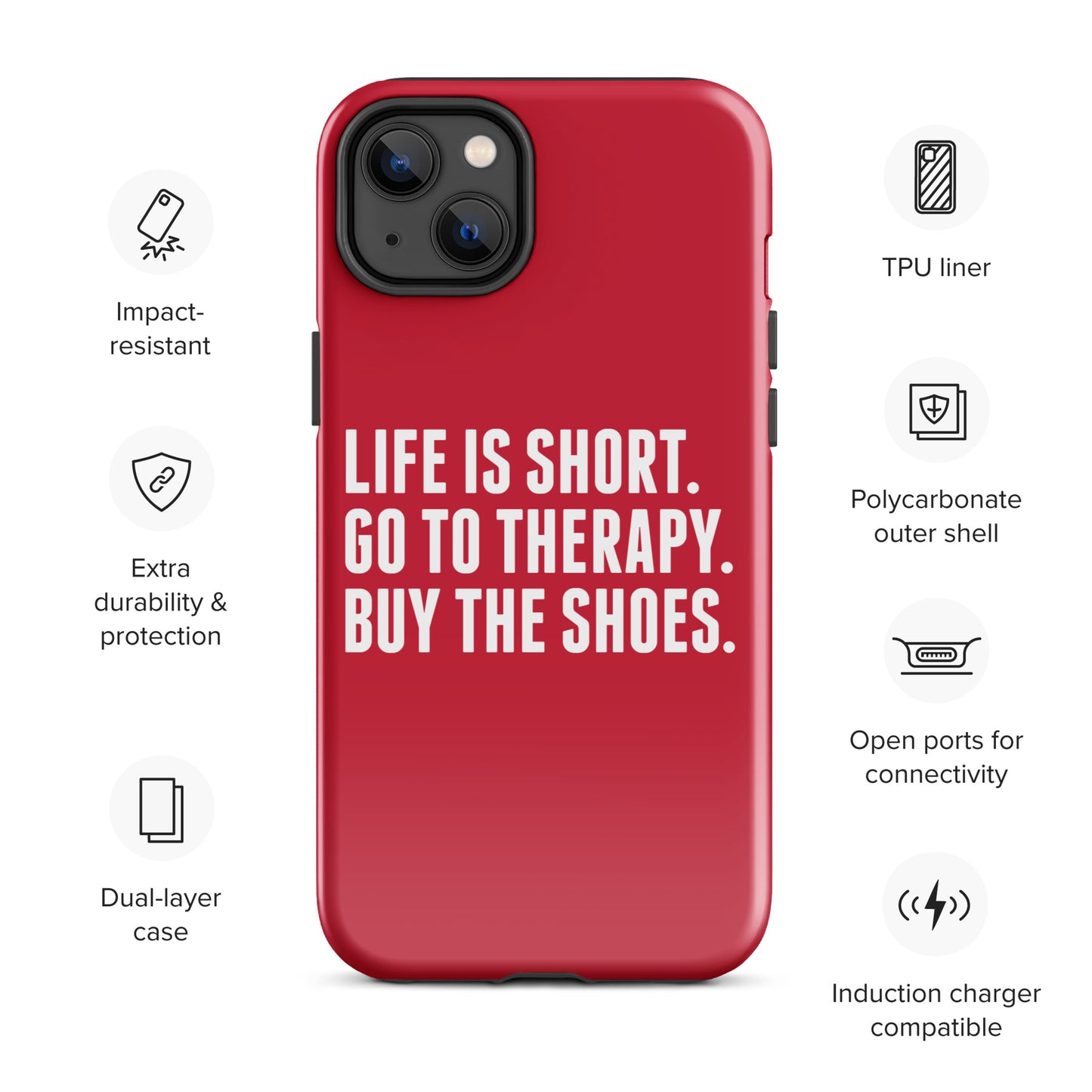 Life is Short Tough Case for iPhone® (Red)