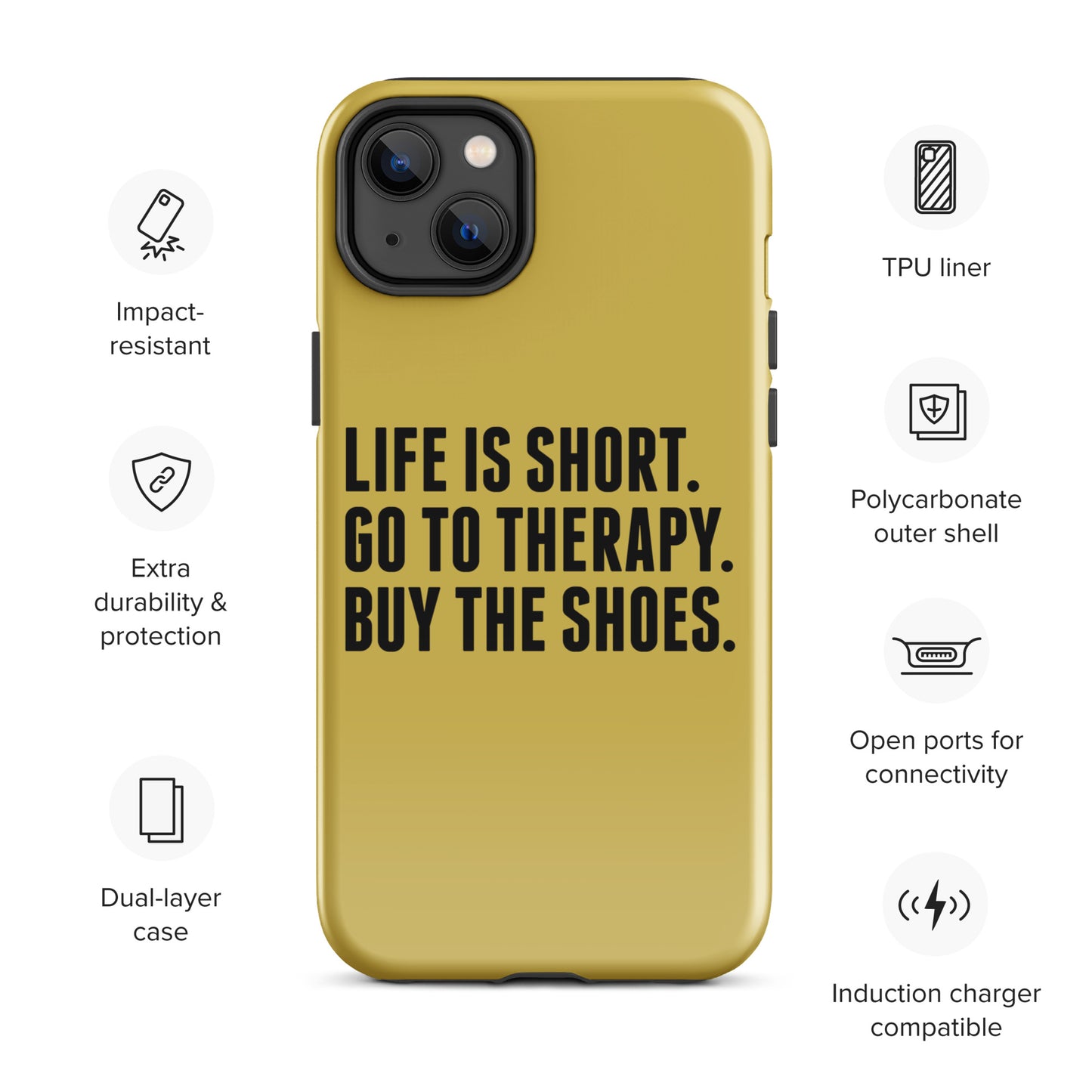 Life is Short Tough Case for iPhone® (Gold)