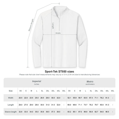 Embroidered Quarter-Zip Pullover — 'Gently Dazed' Performance Top