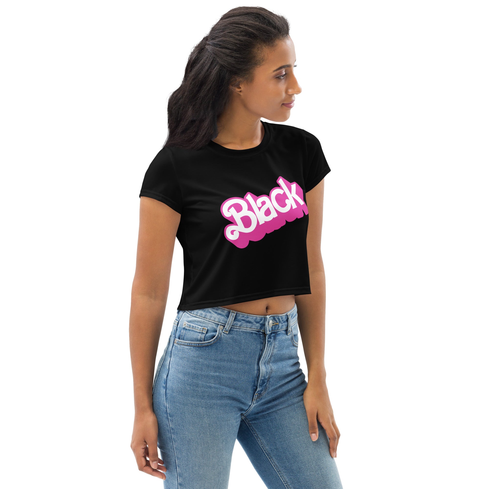 Black barbie crop discount top