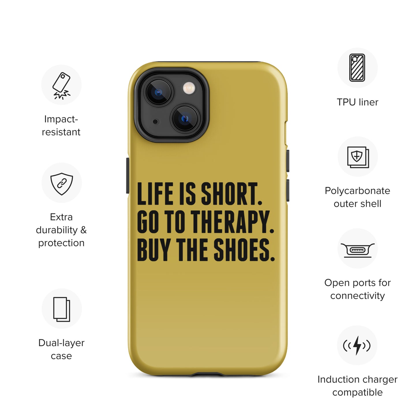 Life is Short Tough Case for iPhone® (Gold)