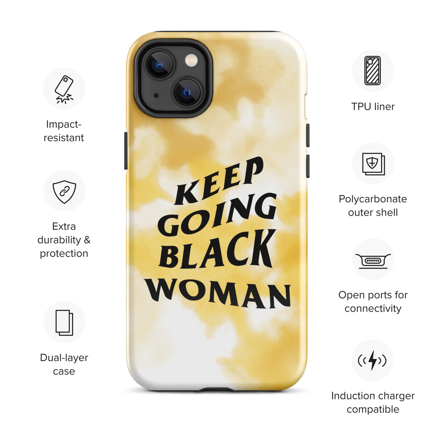 Keep Going Black Woman Tough Case for iPhone®