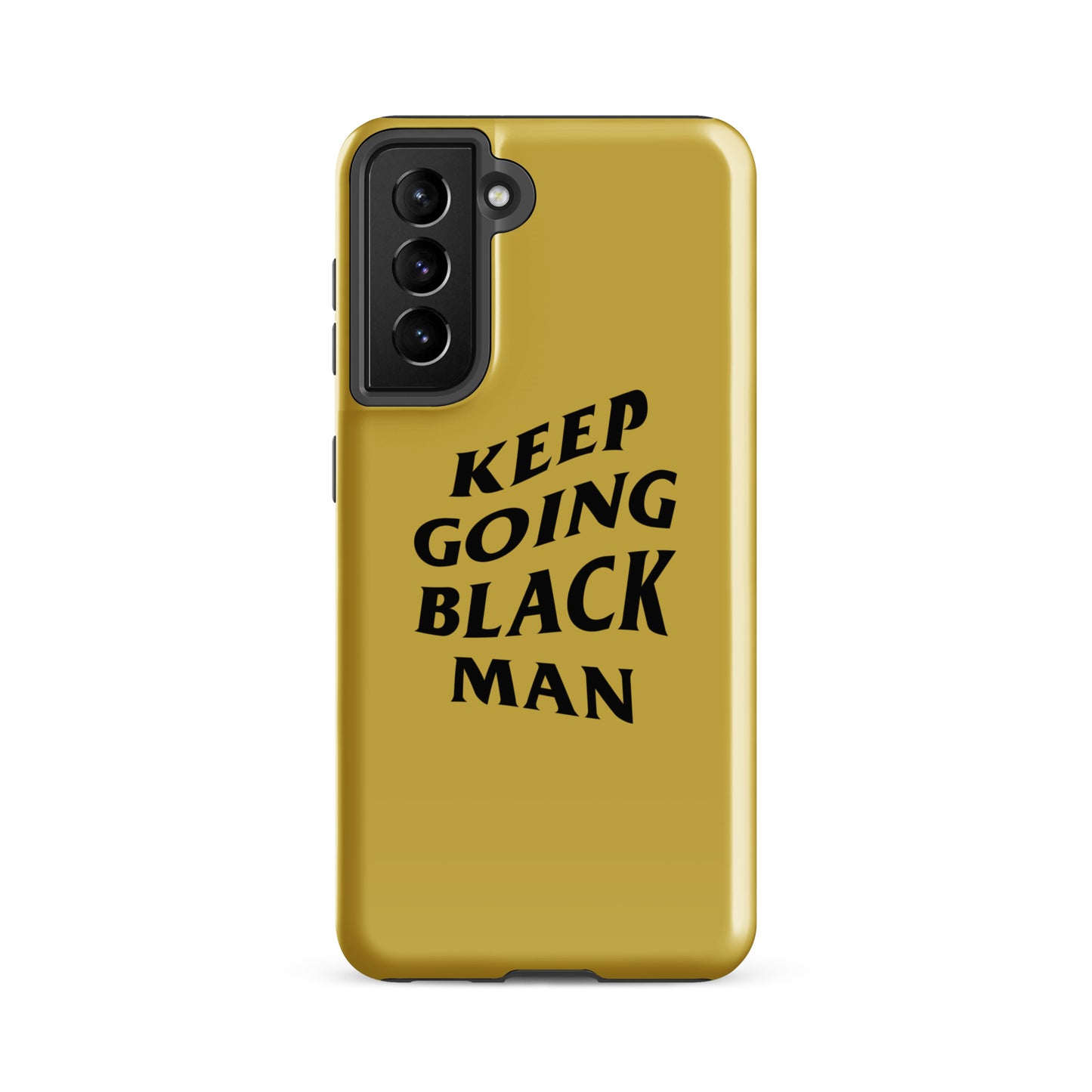 Keep Going Black Man Tough case for Samsung® (Gold)