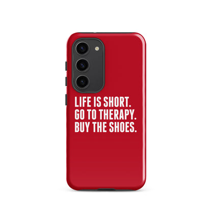 Life is Short Tough case for Samsung® (Red)